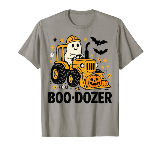 Funny Boo Dozer Ghost Bulldozer Boys Kids Toddlers Halloween T-Shirt