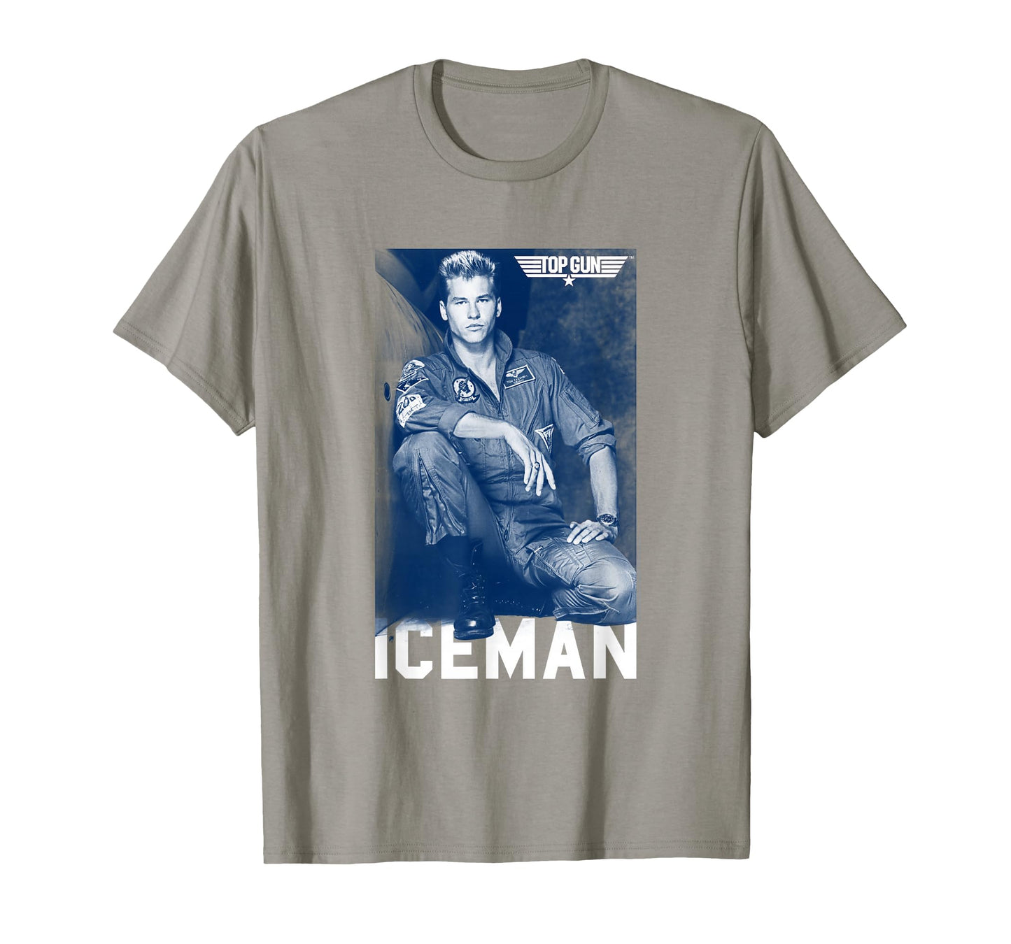 Top Gun Iceman Photograph Blue Tone Action Movie T-Shirt