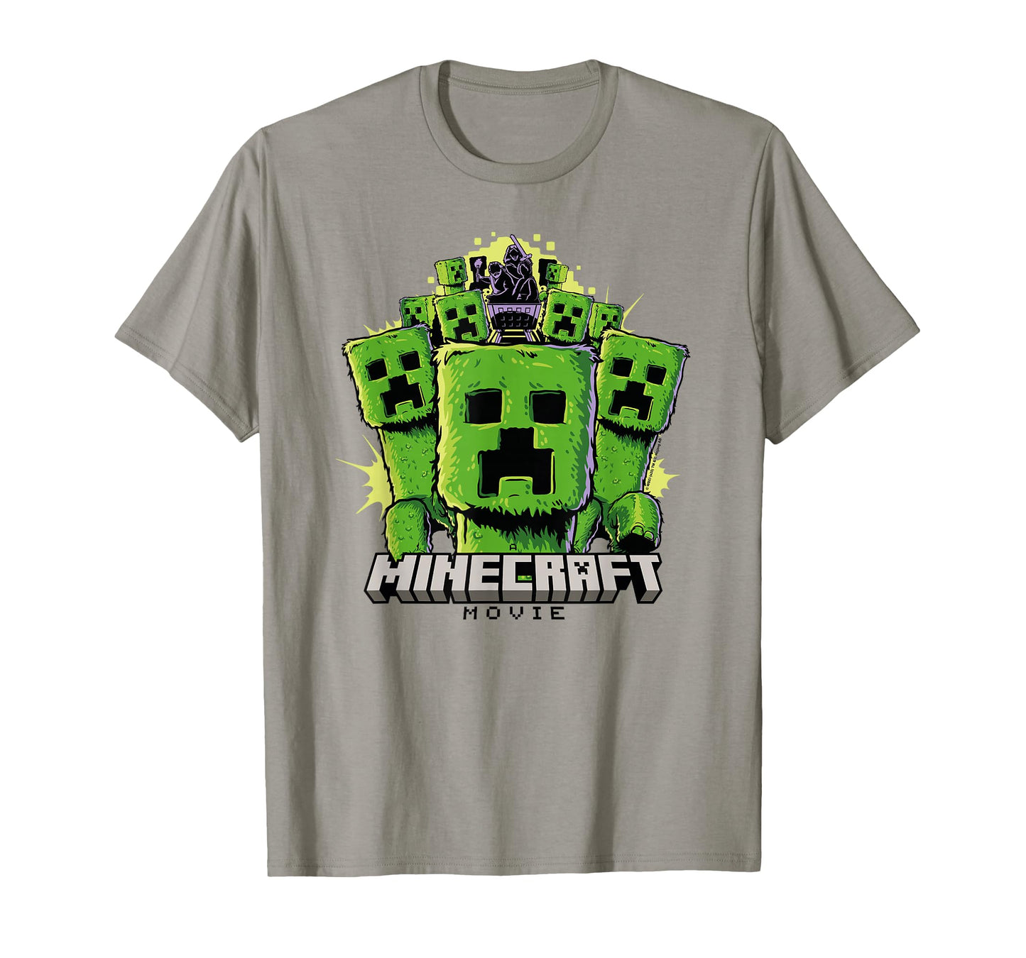 A Minecraft Movie Group Of Creepers Surrounding The Heroes T-Shirt