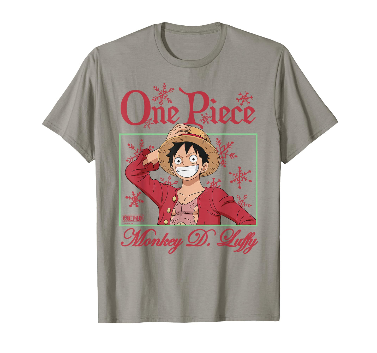 One Piece Anime Happy Holidays Luffy Christmas Snowflakes T-Shirt