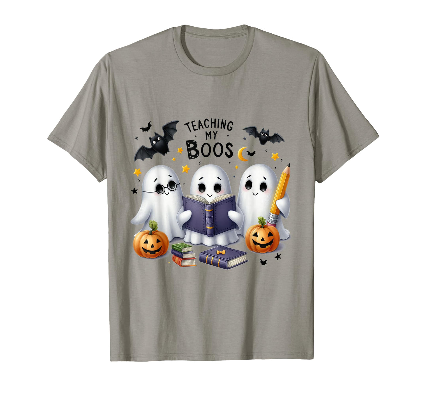 Teaching My Boos Halloween Ghost Party Costume Women Teacher T-Shirt