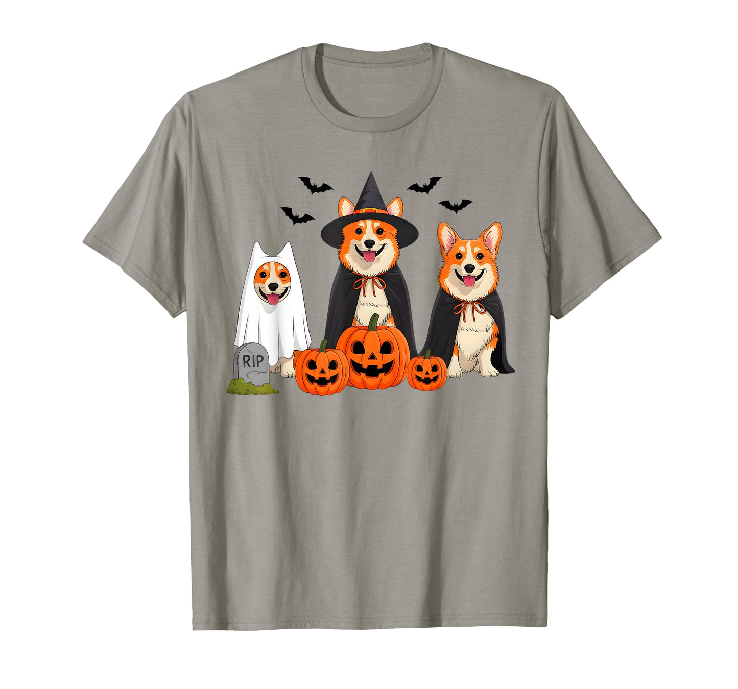 Corgi Dog Ghost Witch Pumpkin Halloween Costume Dog Lover T-Shirt