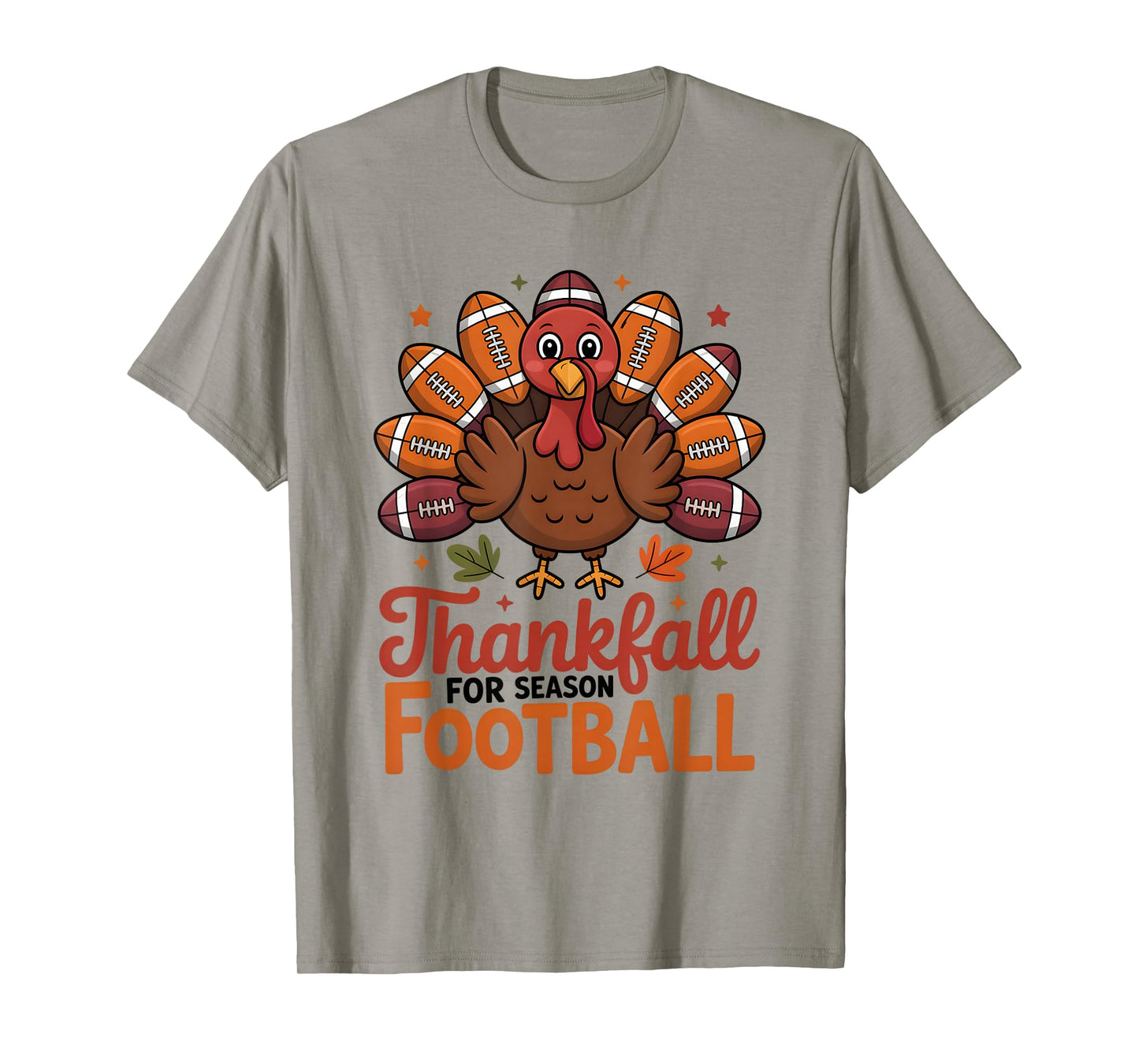 Thankful Football Turkey Thanksgiving Fall Boys Men Women T-Shirt