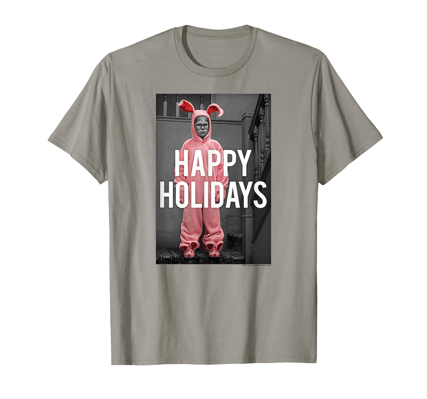 A Christmas Story Happy Holidays Ralphie Pink Bunny Costume T-Shirt