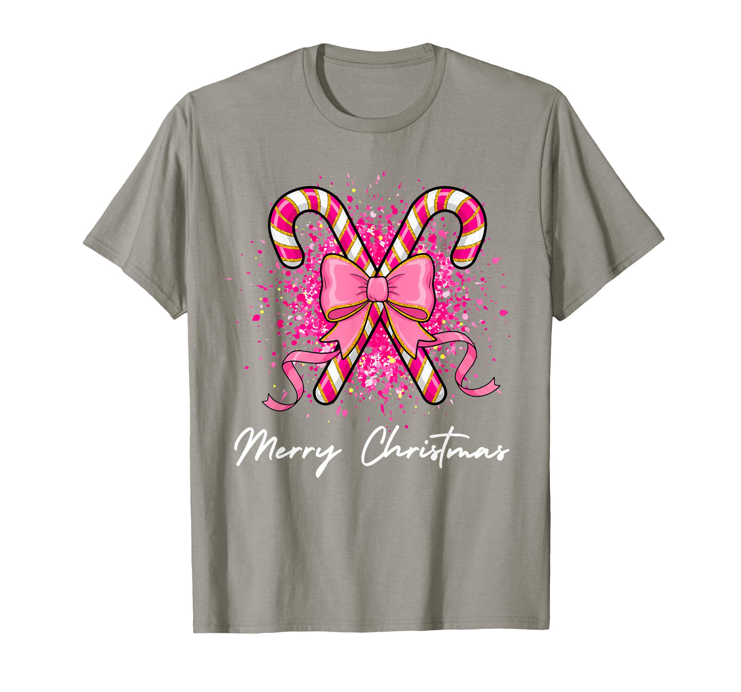Christmas Pink Bow Croquette Candy Toddler Girls Teens Women T-Shirt