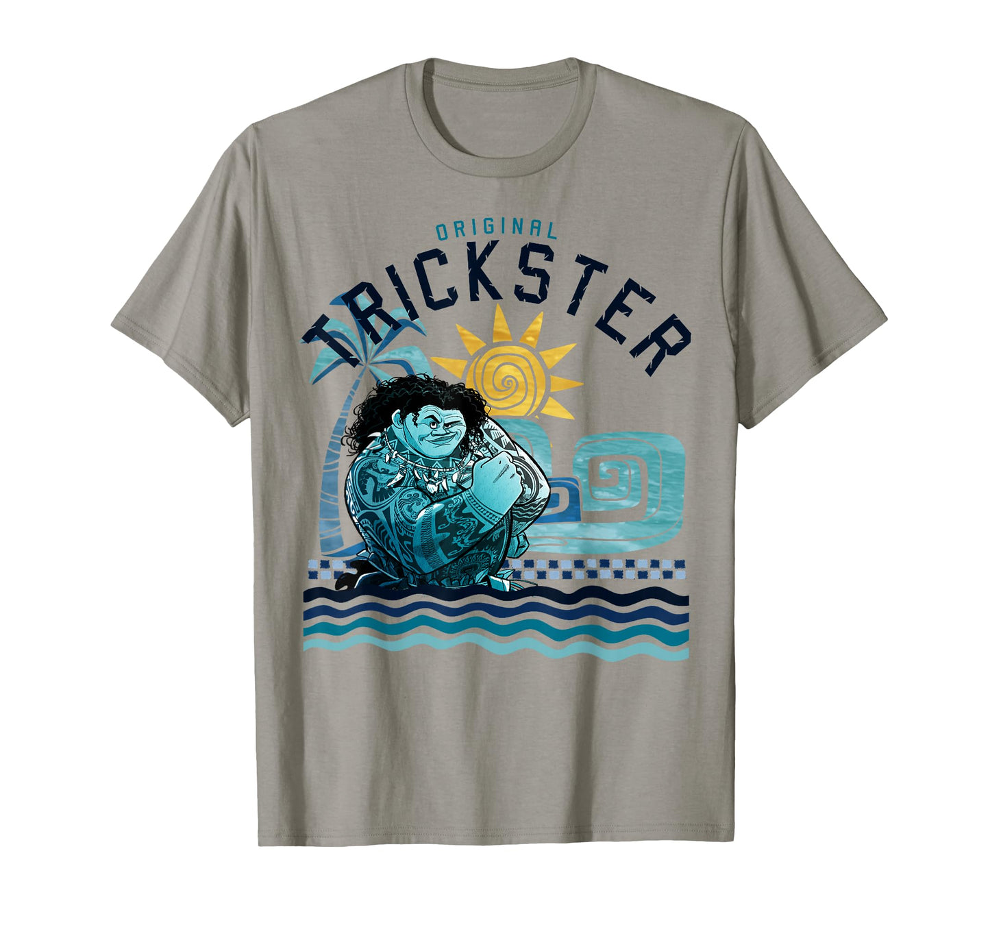 Disney Moana Maui Original Trickster Blue Gradient Portrait T-Shirt Small