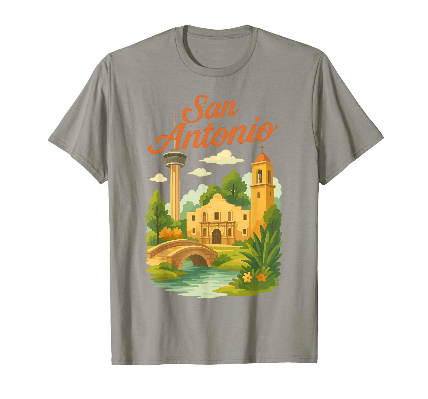 San Antonio Scenic Texas Landmark Graphic T-Shirt