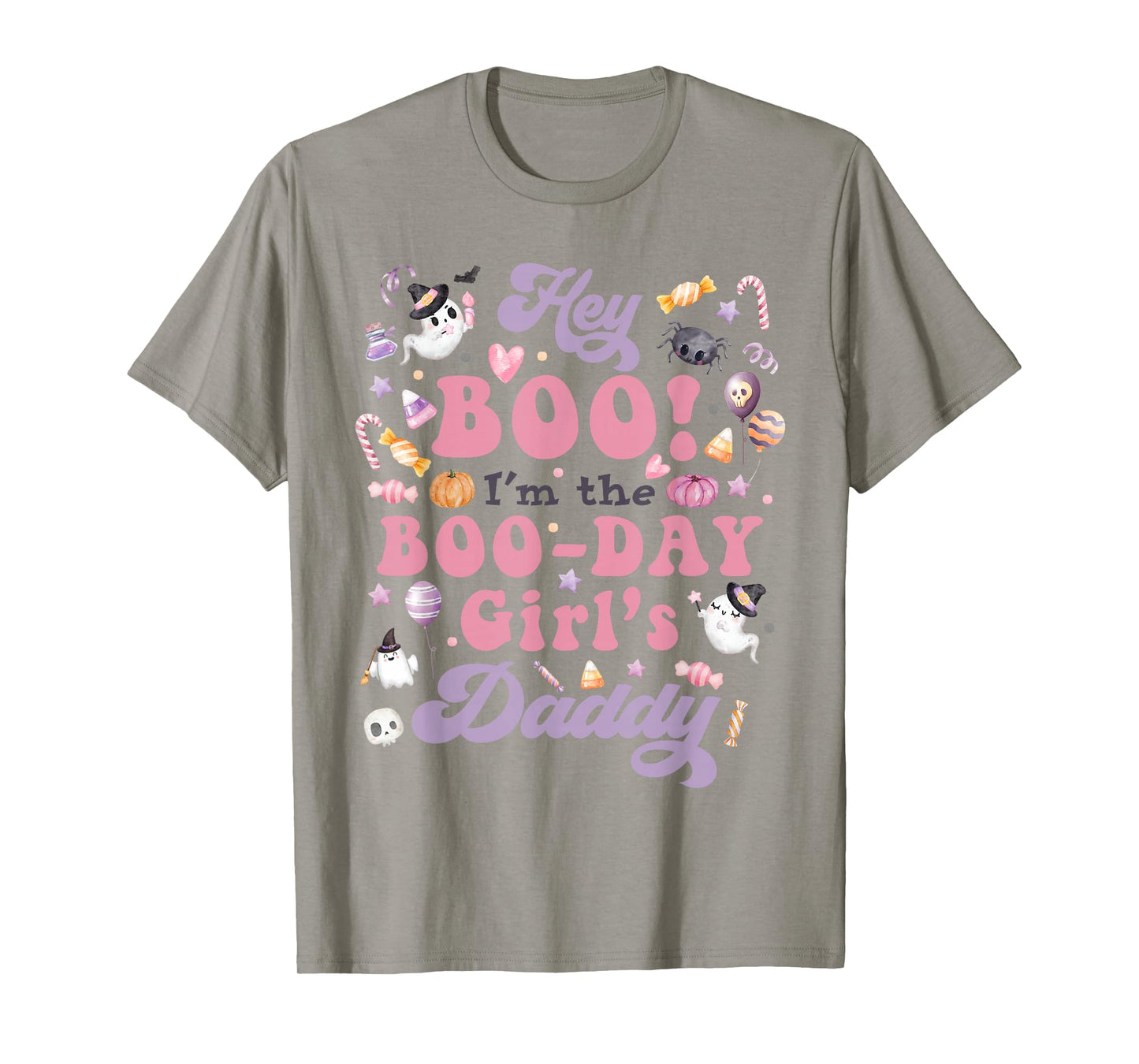 Daddy of Boo-Day Girl Hey Boo Halloween Birthday Matching T-Shirt