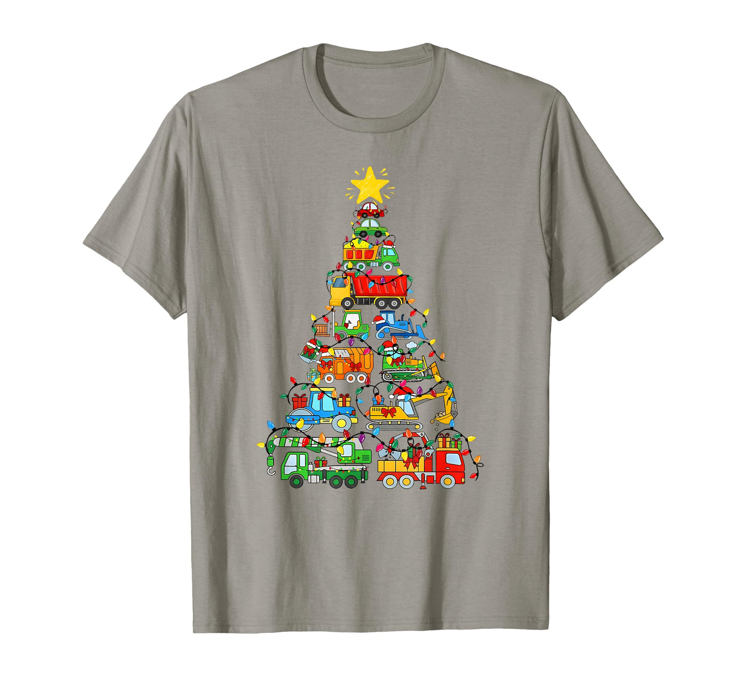 Construction Truck Christmas Tree Xmas Cars Boys Toddlers T-Shirt