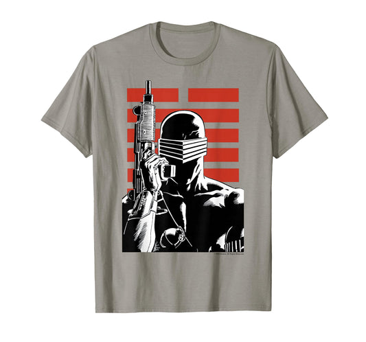 G.I. Joe Snake Eyes Retro Red Stripe Portrait T-Shirt