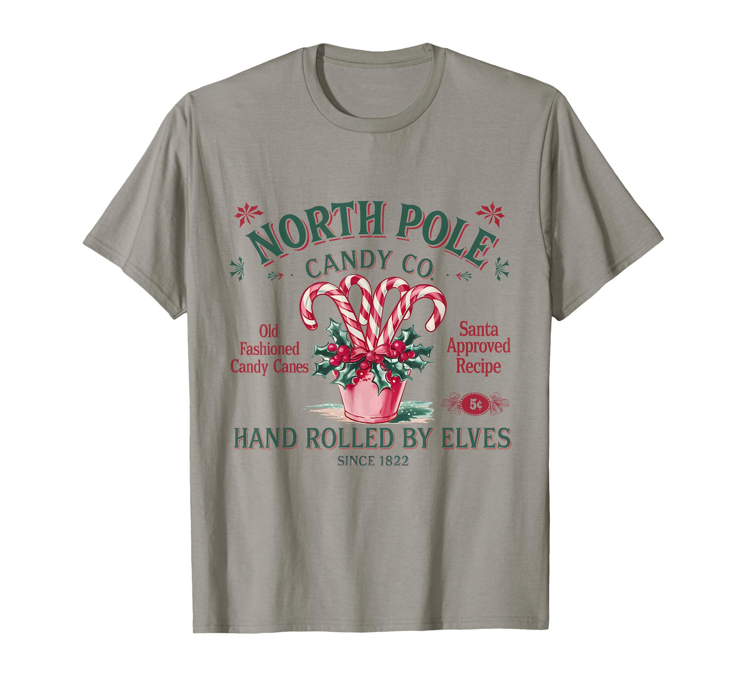 Old Fashioned North Pole Elf Christmas Candy Cane Company T-Shirt