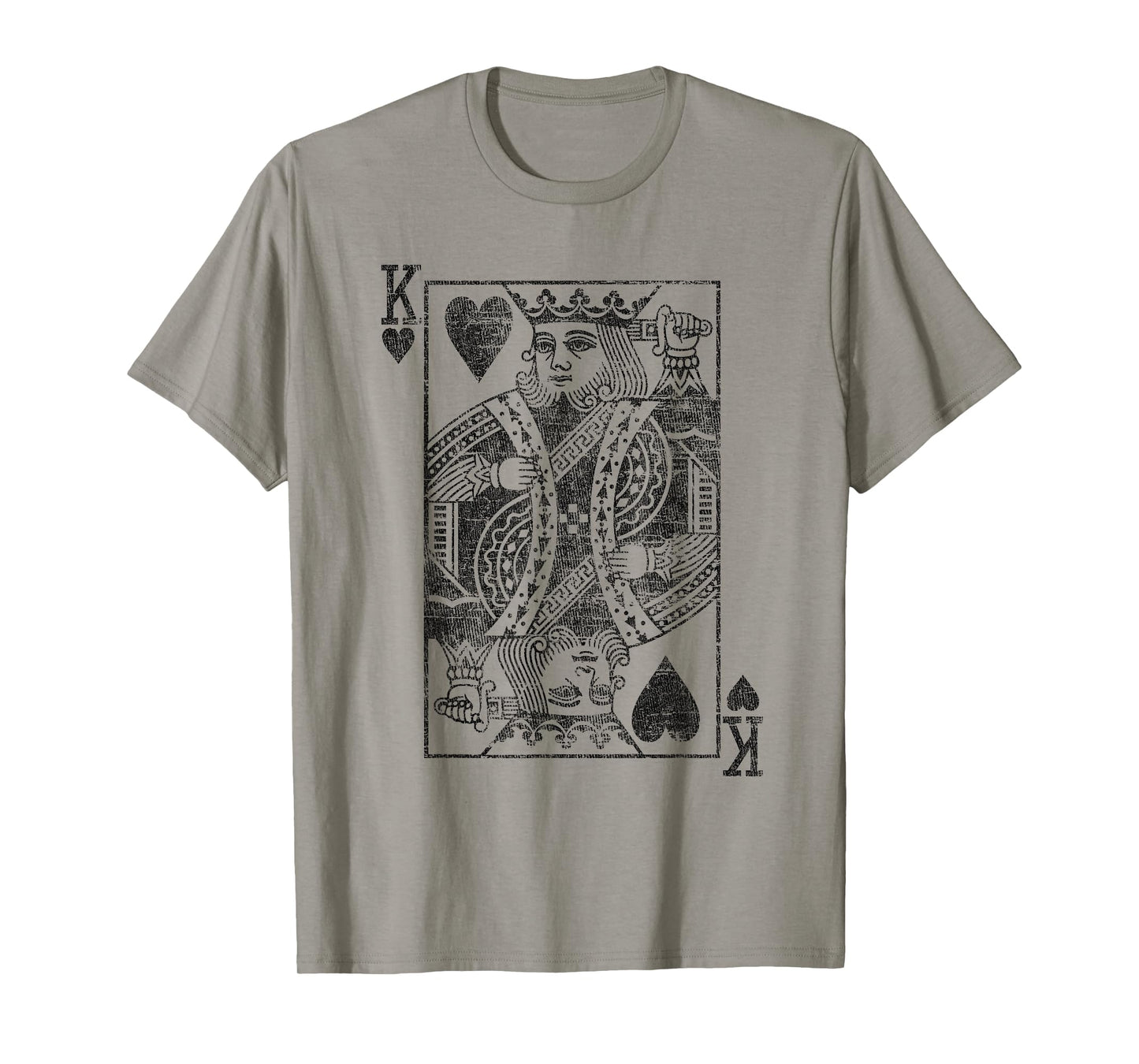 King of Hearts Playing Card Costume Poker Distressed T-Shirt