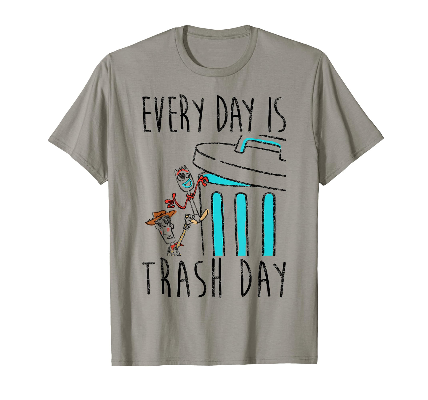 Disney Pixar Toy Story 4 Blue Everyday Is Trash Day T-Shirt