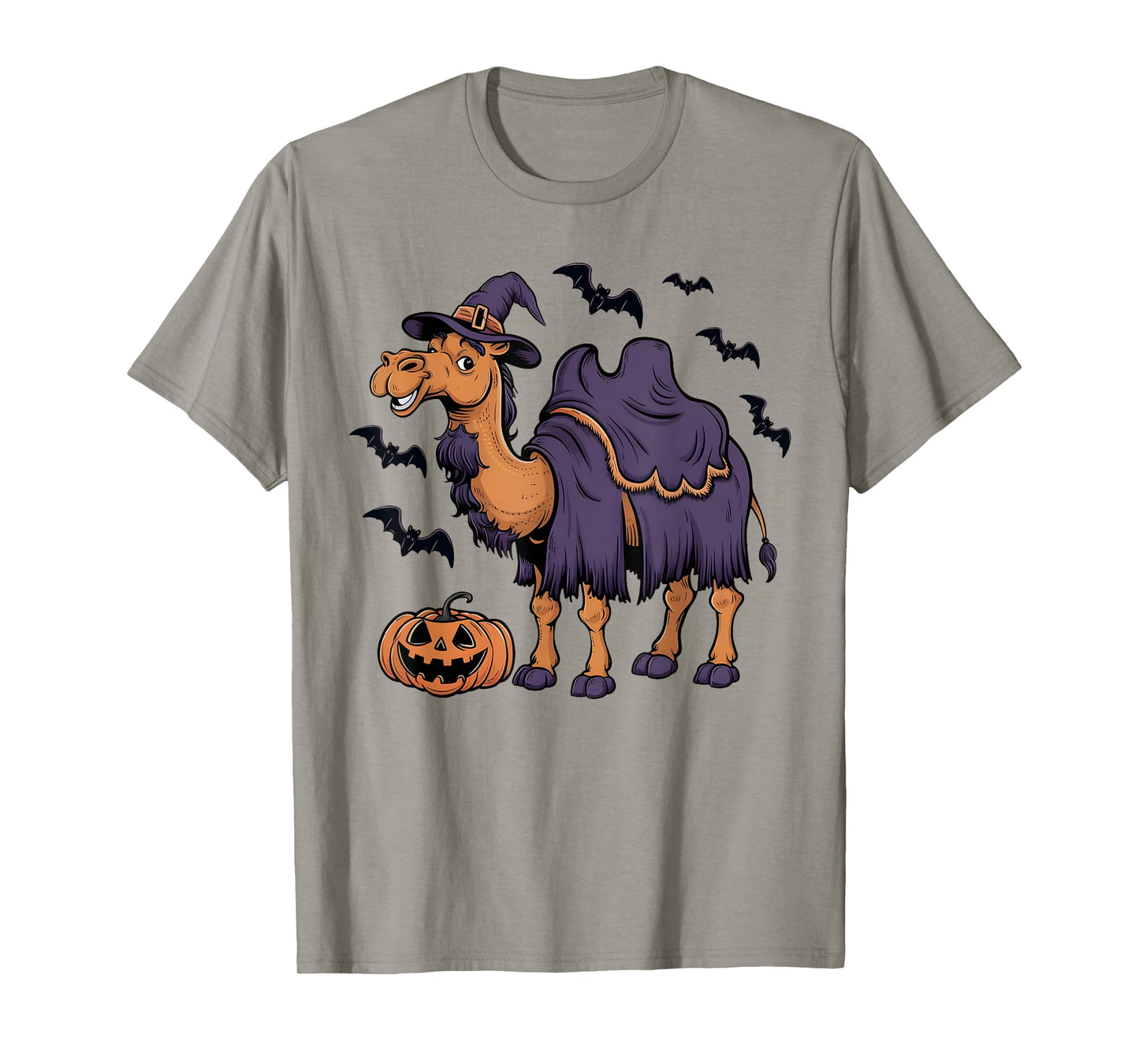 Camel Scary Pumpkin Bat Funny Witch Hat Camel Halloween T-Shirt
