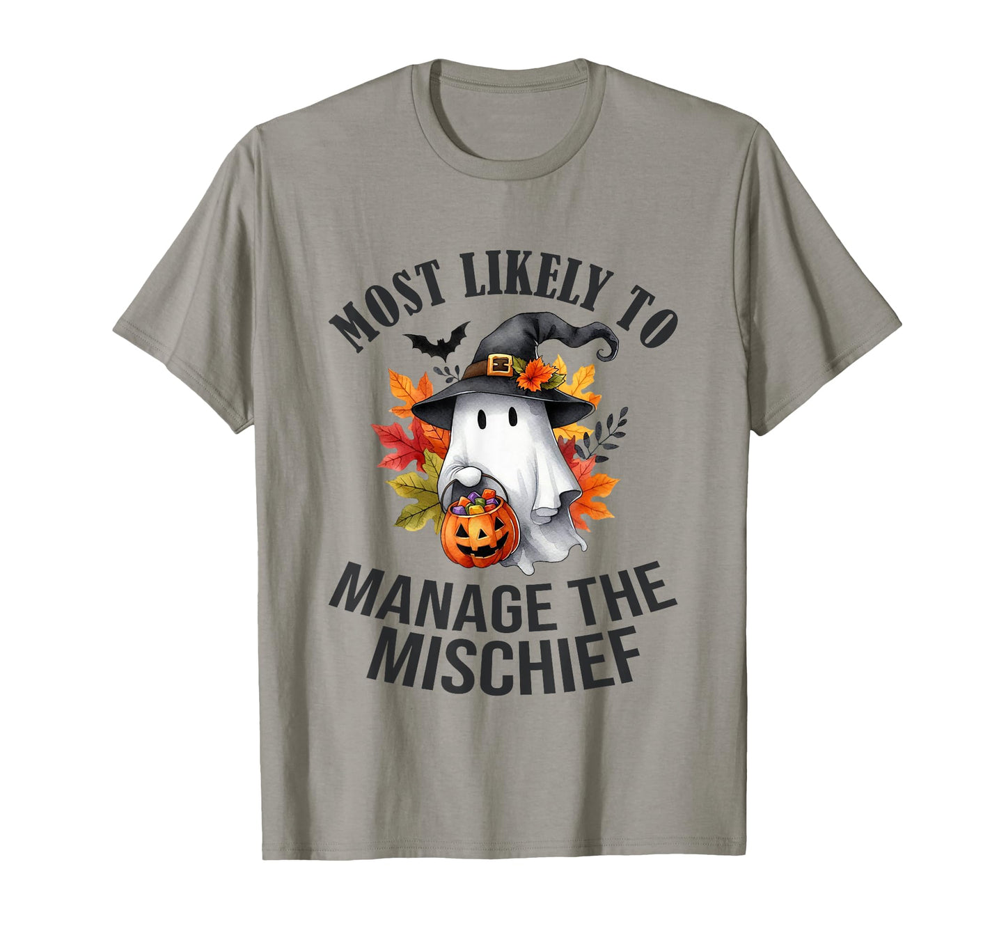 Most Likely To Manage The Mischief Funny Halloween Matching T-Shirt