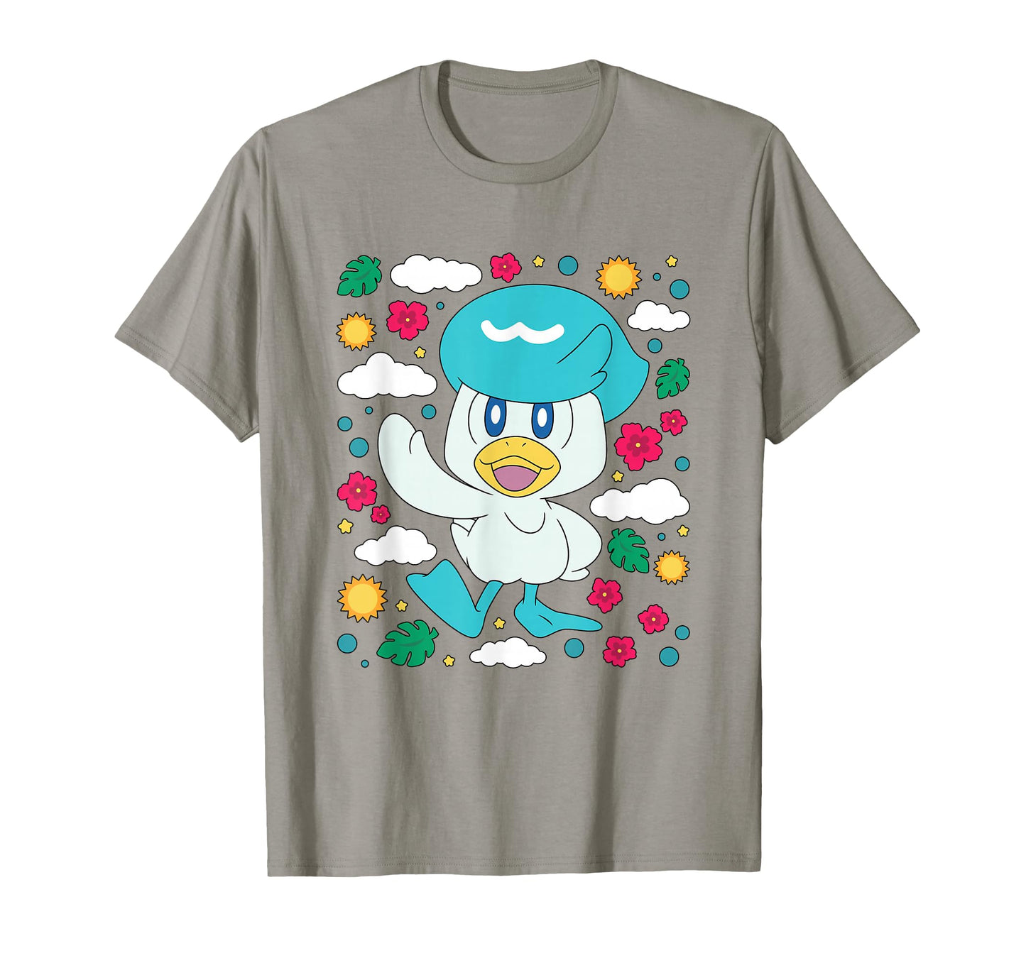 Pokémon Iconic Cute Quaxly Colorful Big Chest Logo T-Shirt