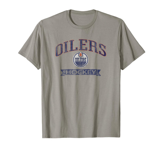 Edmonton Oilers Vintage Hockey Gray Officially Licensed T-Shirt