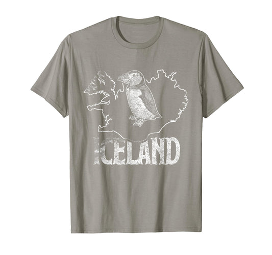 Iceland Map Love Puffins T-Shirt Cute Puffin Gift Kids Tee T-Shirt