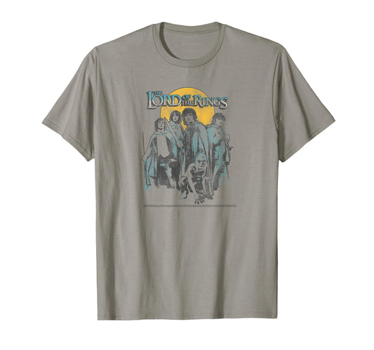 Lord of The Rings Retro Group Sunset Poster T-Shirt