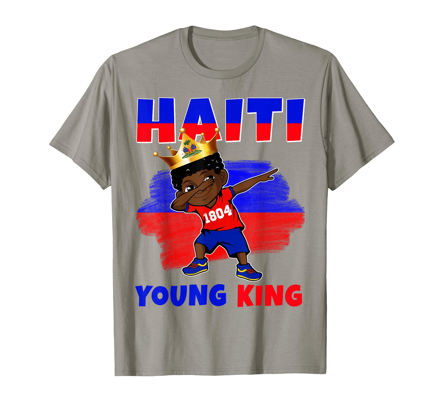 Haiti Young King Haiti Flag Melanin for Black Boys Kids T-Shirt
