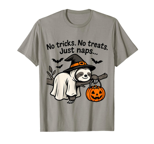 Funny Halloween Sloth Sleeping No Trick Or Treat Just Nap T-Shirt