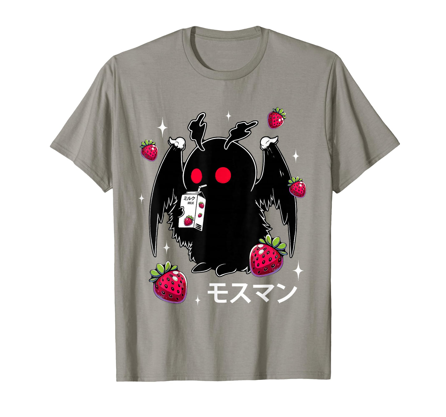 Mothman Cryptid Kawaii Strawberry Milk Shake Carton T-Shirt