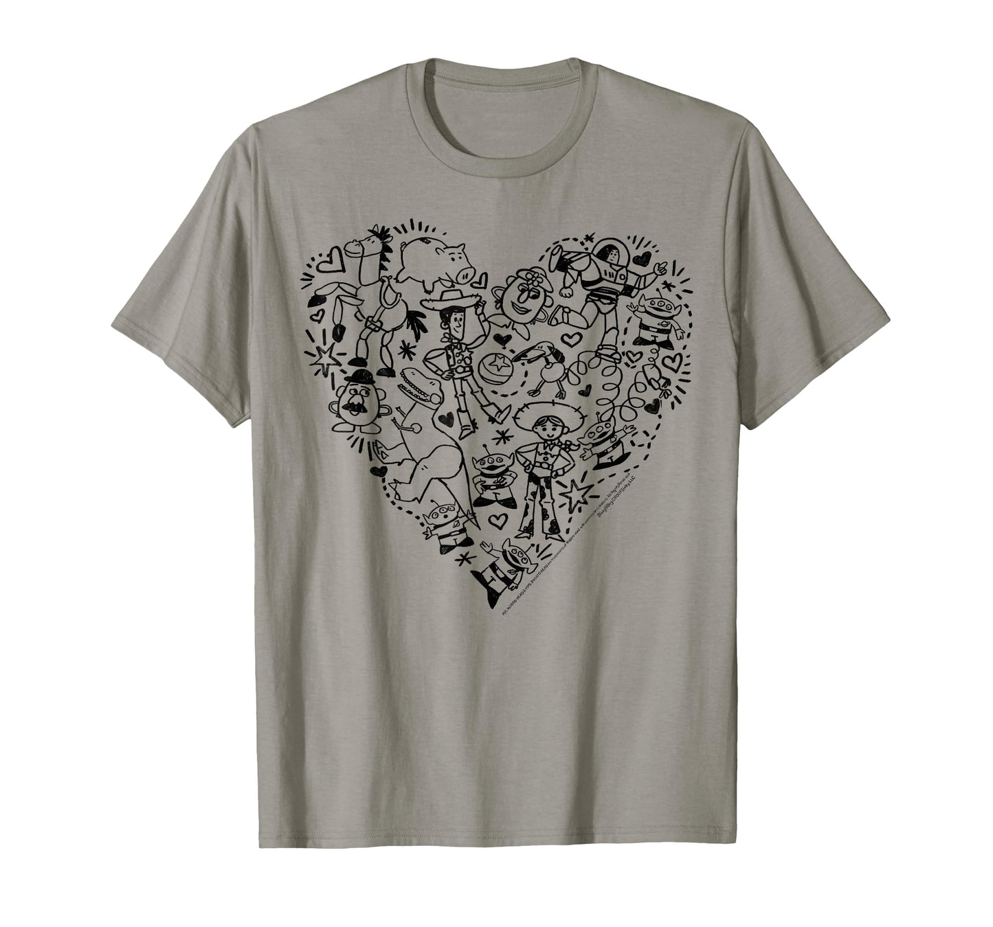 Disney Pixar Toy Story Characters Heart Fill T-Shirt