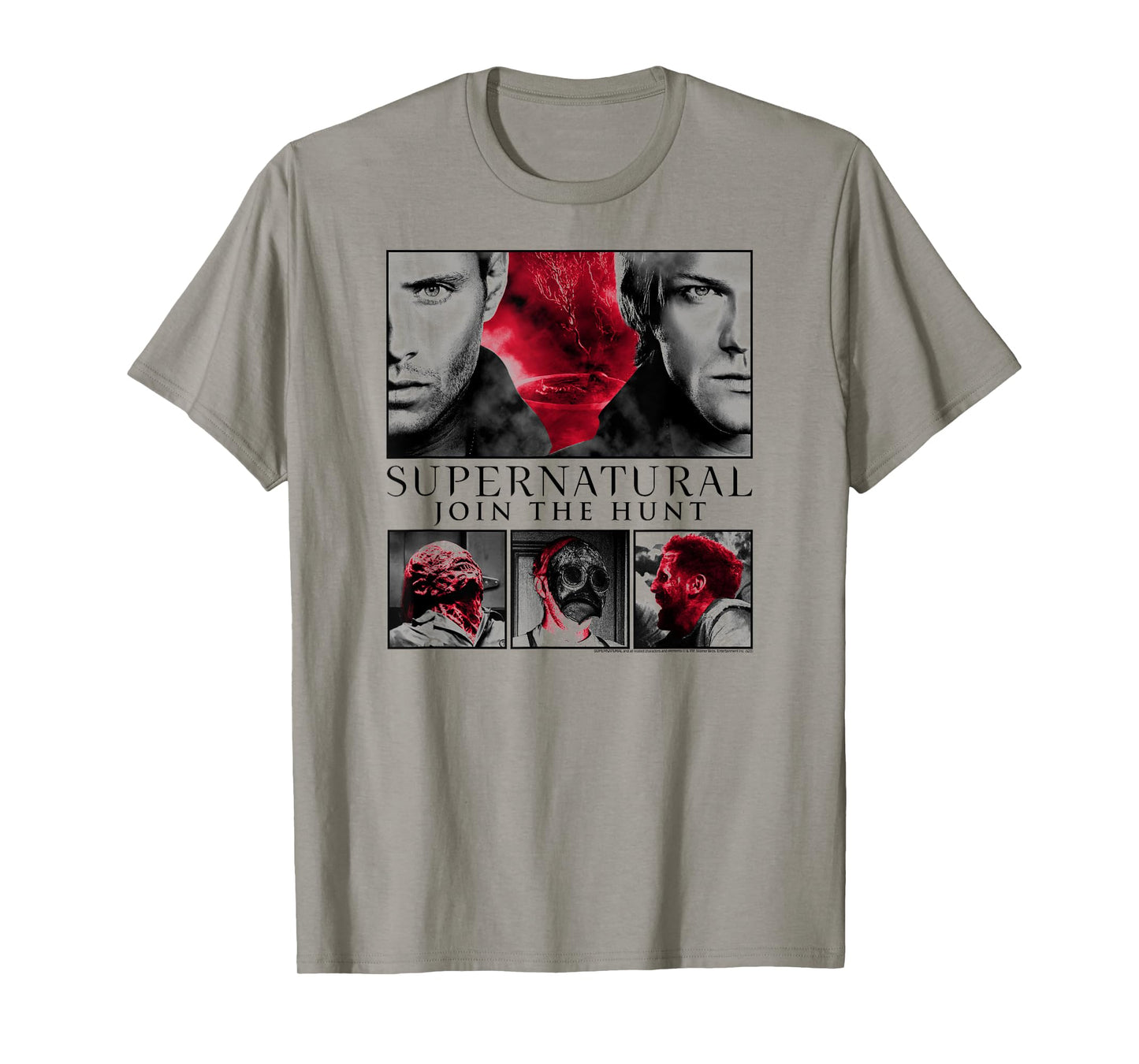 Supernatural Black and White Monster Image Collage TV Show T-Shirt