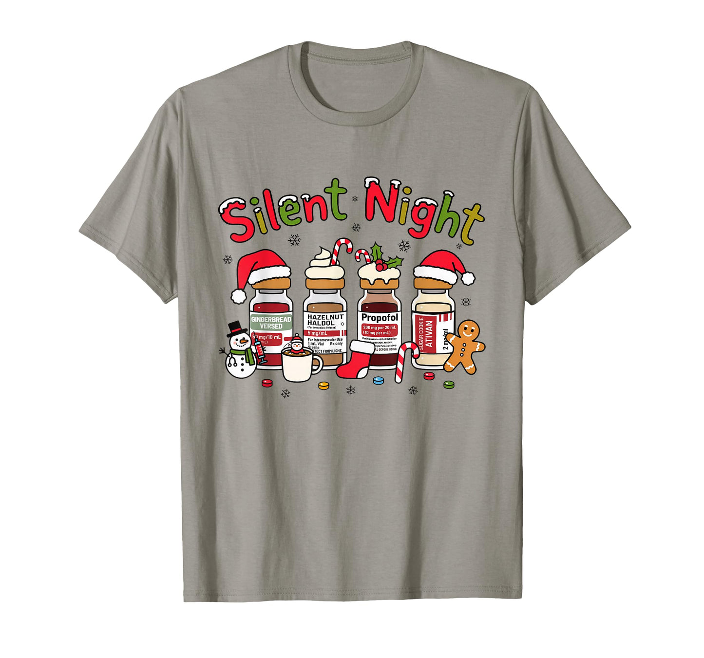 Silent Night ICU Nurse Christmas Propofol Medical Nursing T-Shirt