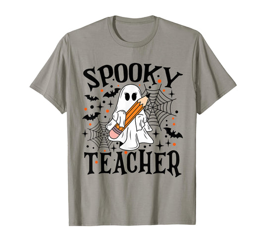 Spooky Teacher Ghost Boo Halloween Spooky Season Teaching T-Shirt