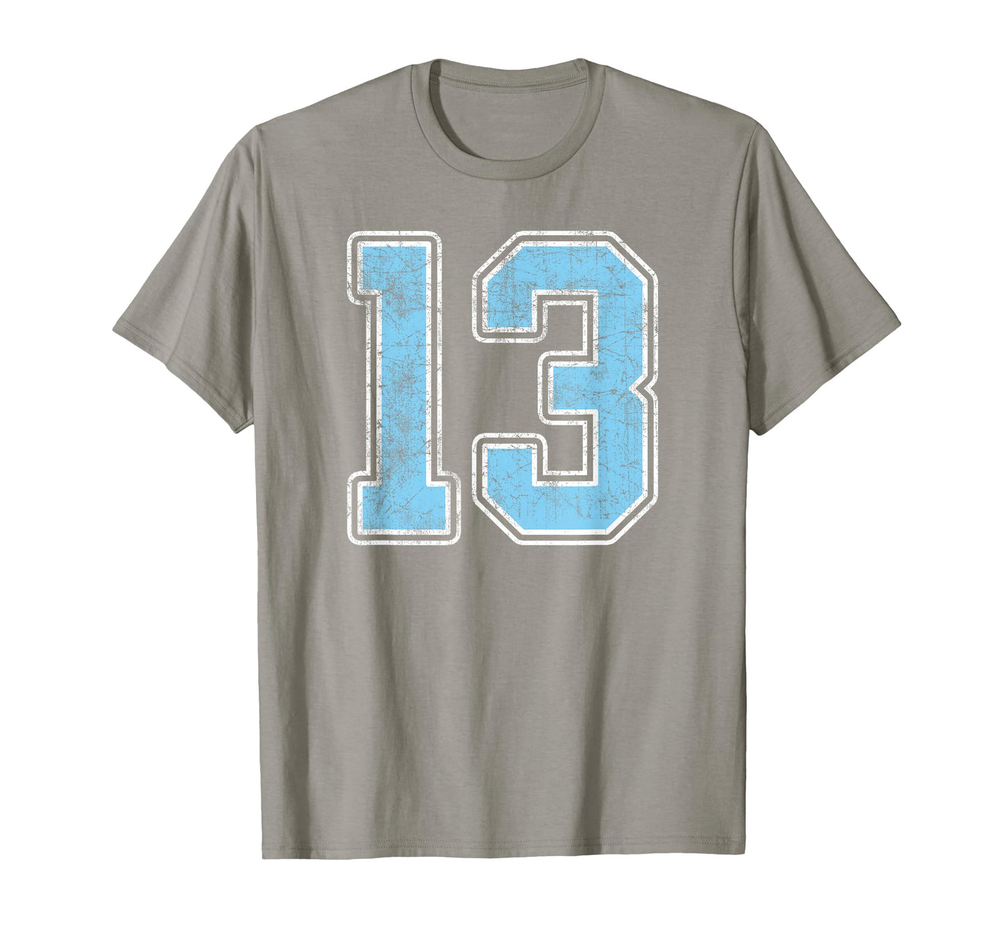 Baby Blue White Number 13 Jersey Player Uniform #13 T-Shirt