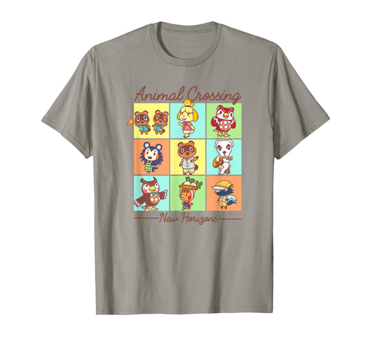Animal Crossing: New Horizons Vintage Color Character Grid T-Shirt