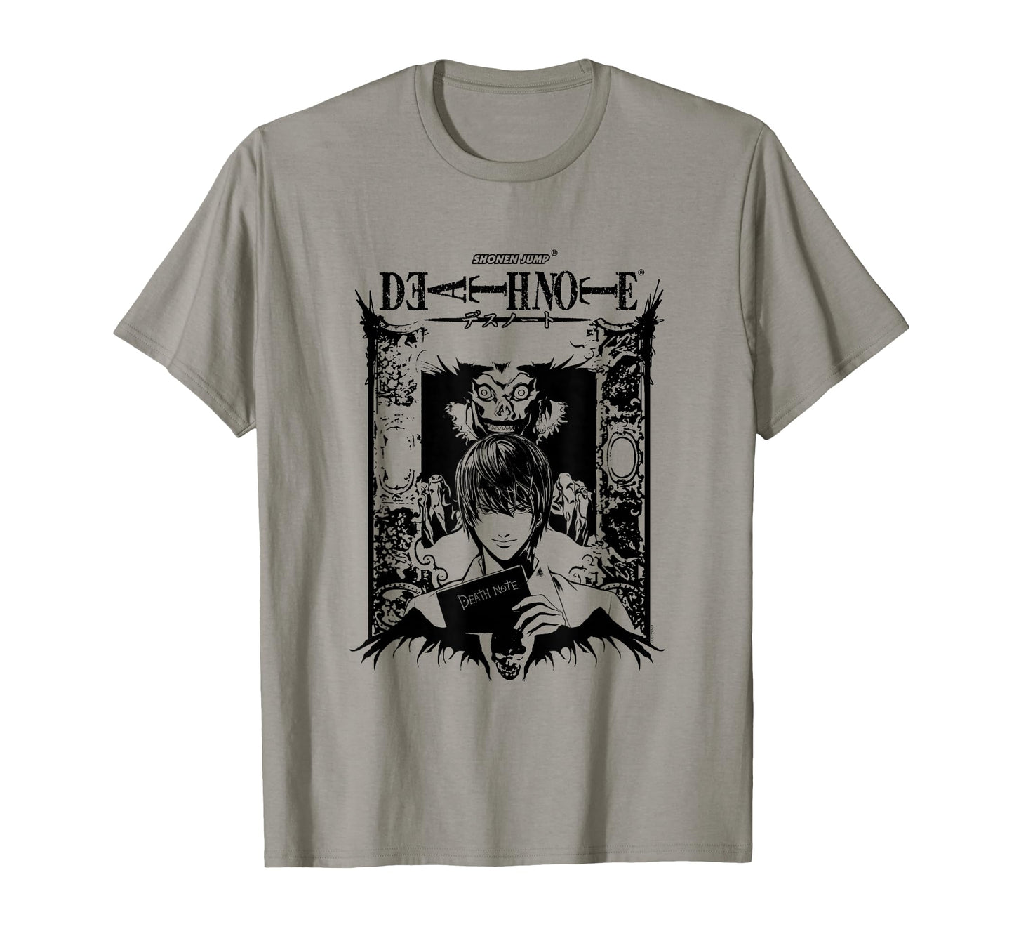 Death Note Light and Ryuk in Ornate Frame Anime T-Shirt