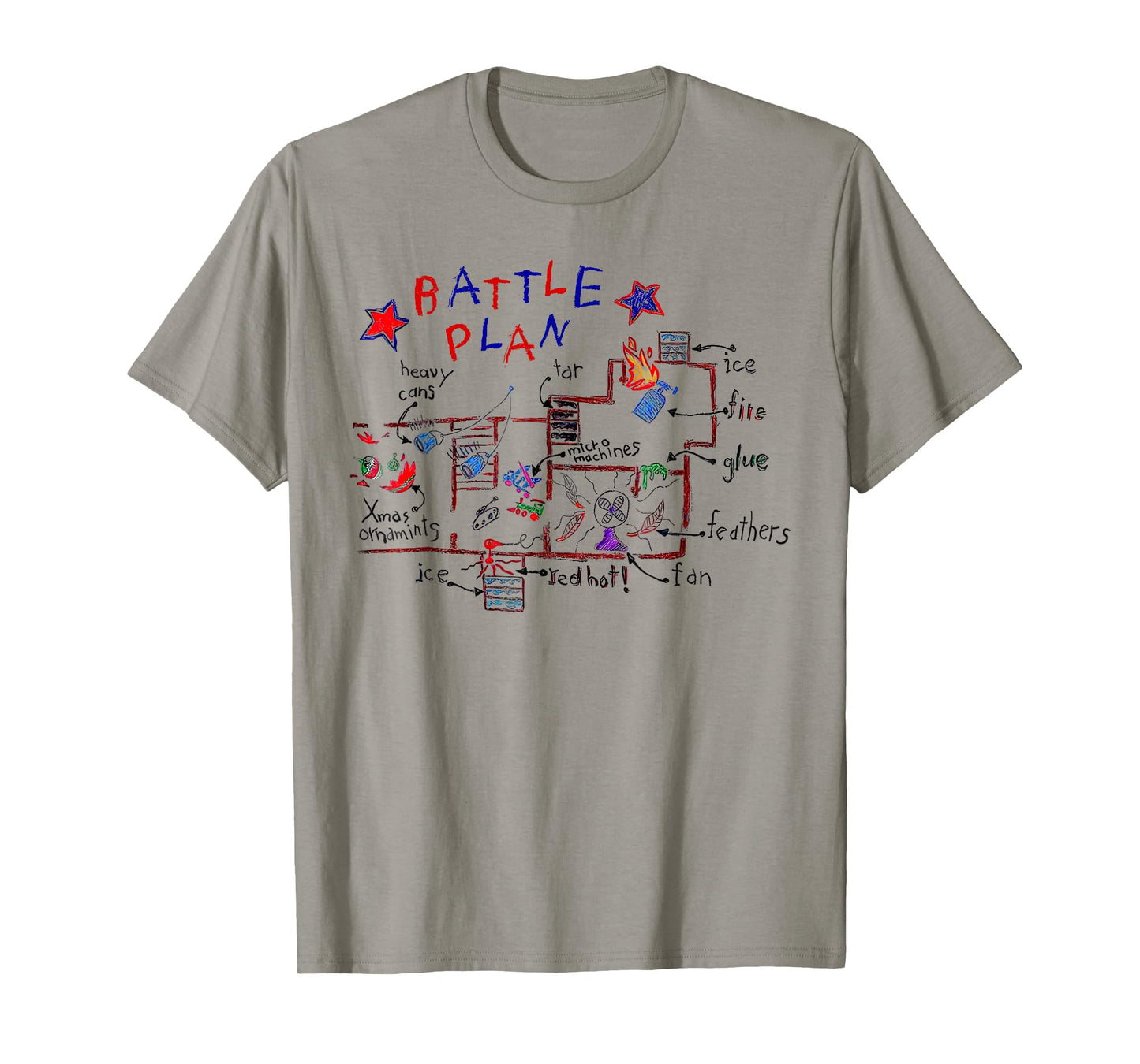 Funny Battle Plan Christmas Home Kids Hand Dawn Alone Xmas T-Shirt