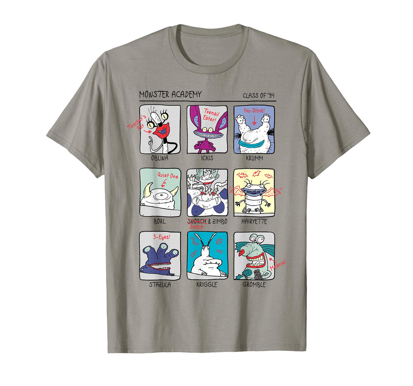 Aaahh!!! Real Monsters Yearbook Photos Page T-Shirt