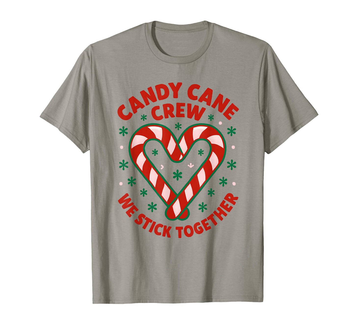 Christmas Candy Cane Crew We Stick Together T-Shirt