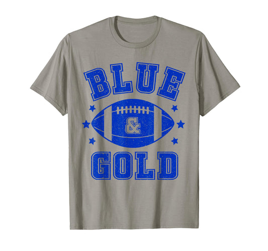 On Gameday Football We Wear Blue And Gold School Spirit T-Shirt