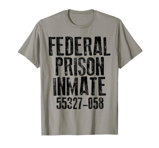 Federal Prison Inmate Jail Halloween Costume Men Women Kids T-Shirt