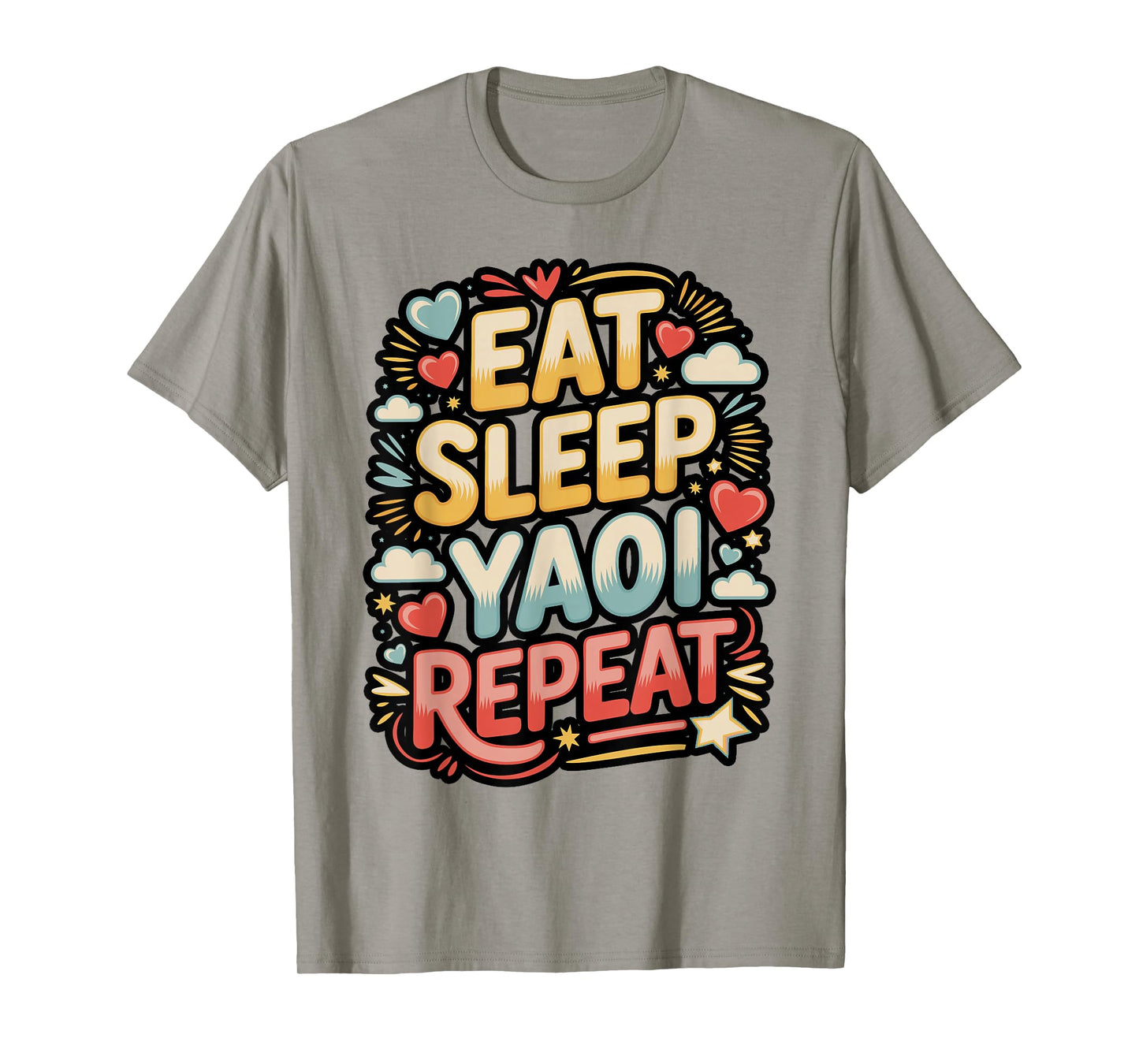 Eat Sleep Yaoi Repeat Manga Meme T-Shirt