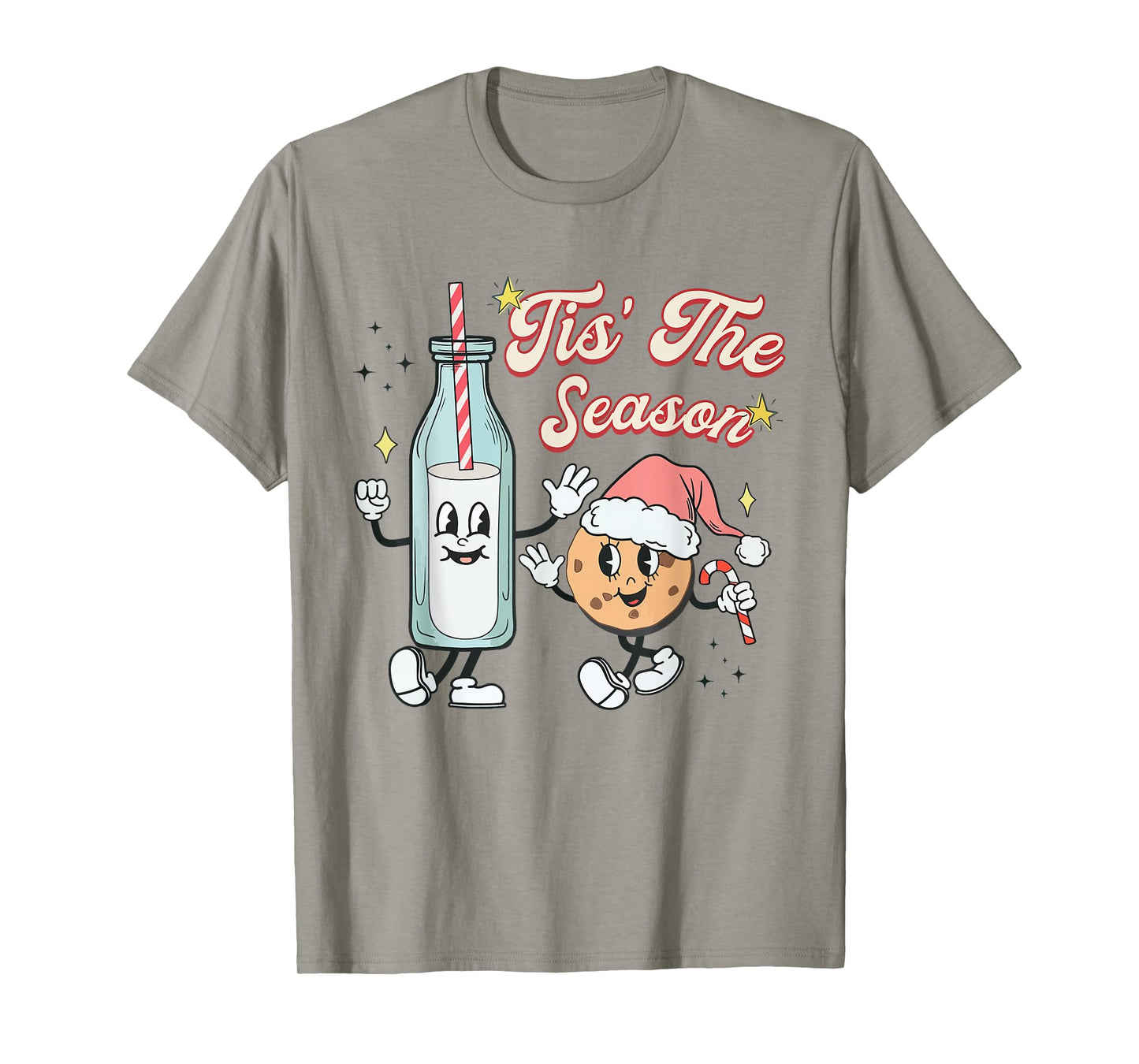 Tis The Season Retro Milk and Cookie Christmas T-Shirt