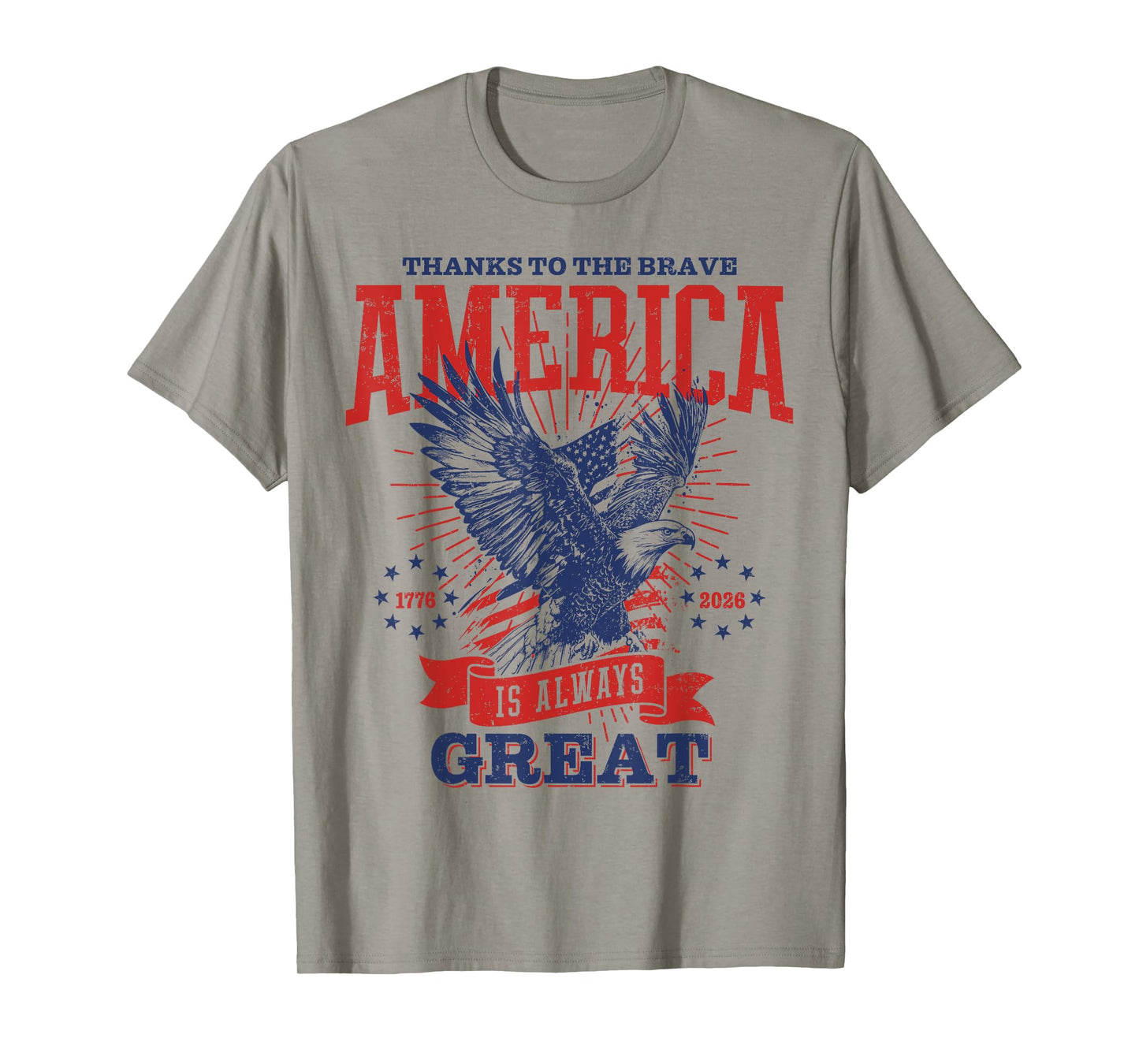 America Is Great 1776 - 2026 Vintage Flag Eagle T-Shirt