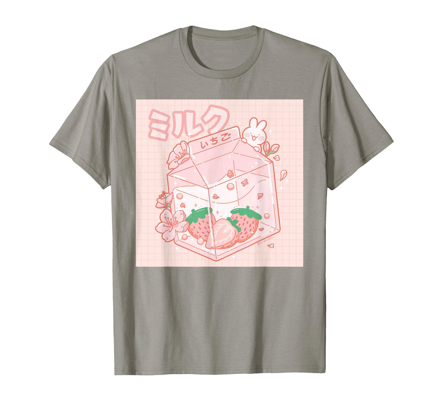 Strawberry Milk Bunny Japanese Kawaii Anime Aesthetic T-Shirt