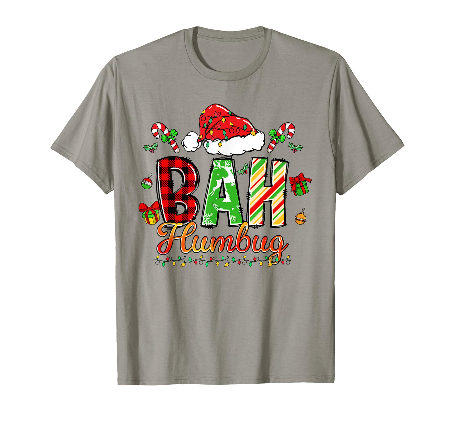 Bah Humbug Funny Sarcastic Christmas Doodle Groovy T-Shirt