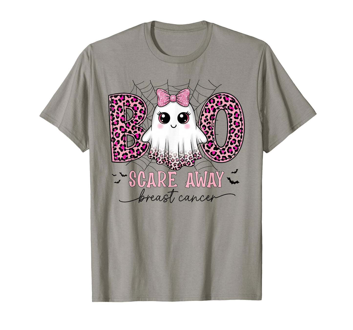 Halloween Boo Scare Away Breast Cancer Awareness Cute Ghost T-Shirt