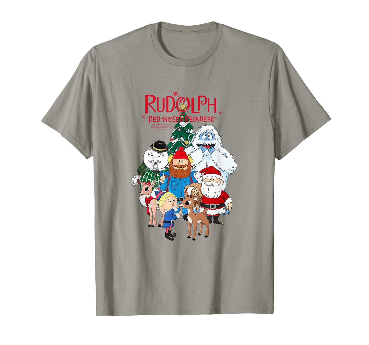 Rudolph Characters with Christmas Tree Retro Holiday T-Shirt