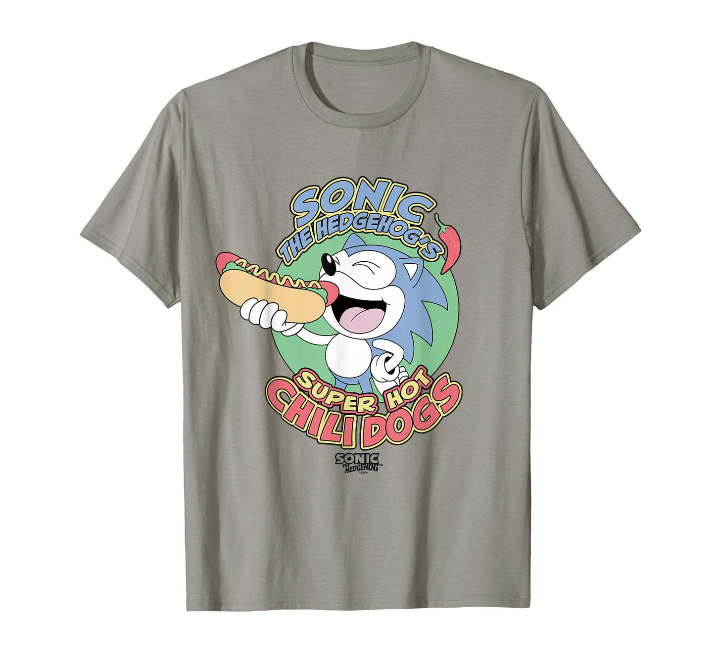 Sonic The Hedgehog Super Hot Chili Dogs Retro Ad T-Shirt