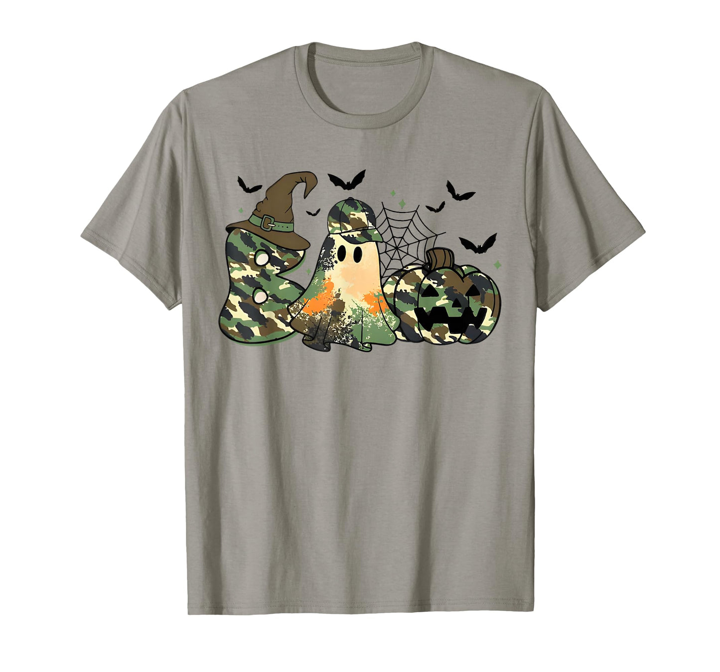 Retro Camo Boo Ghost Coquette Camouflage Ghost Halloween T-Shirt