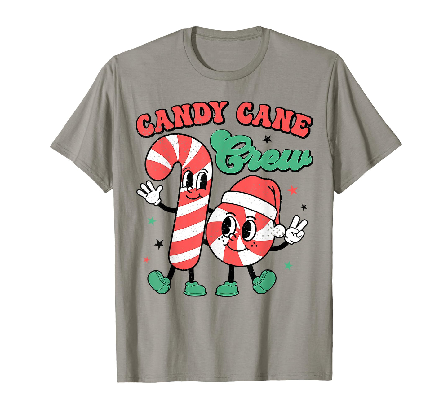 Candy Cane Crew Funny Candy Santa Retro Christmas T-Shirt
