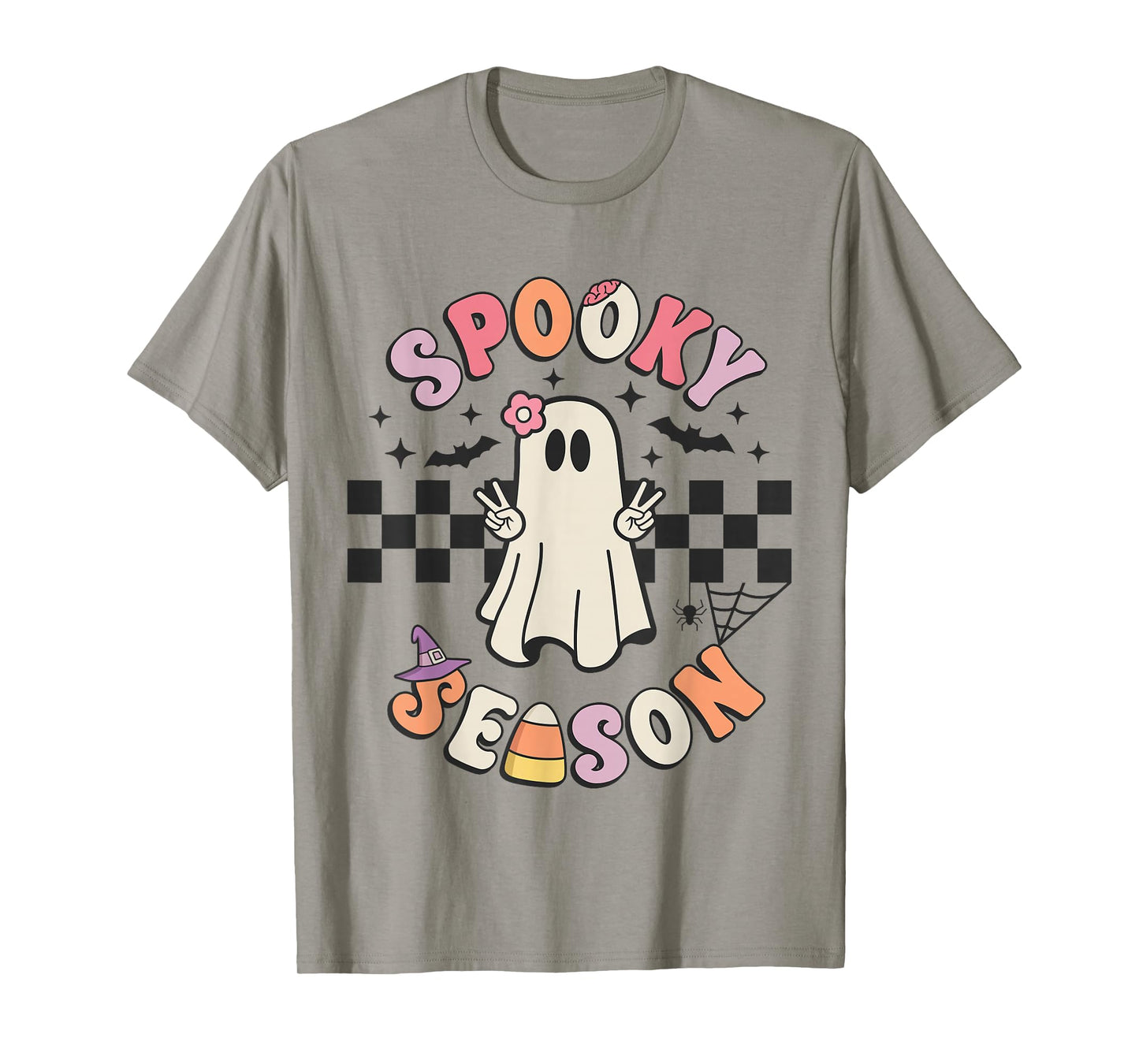 Spooky Season Retro Happy Halloween Ghost Women Toddler Girl T-Shirt