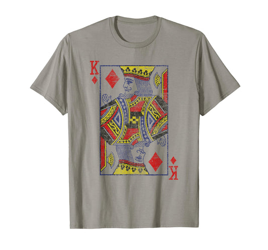 King Of Diamonds Playing Card Costume Poker Distressed T-Shirt